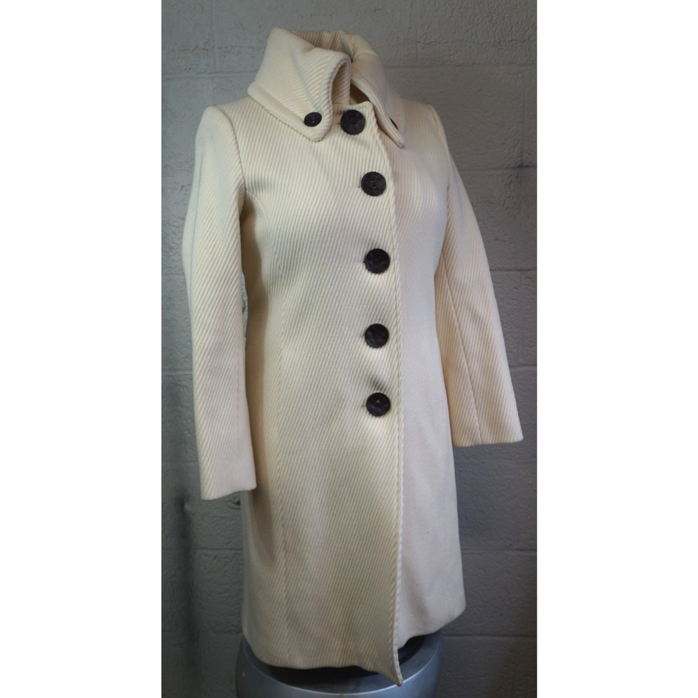 Soia & Kyo Joana Cream Textured Pea Coat Jacket without Belt Size Large